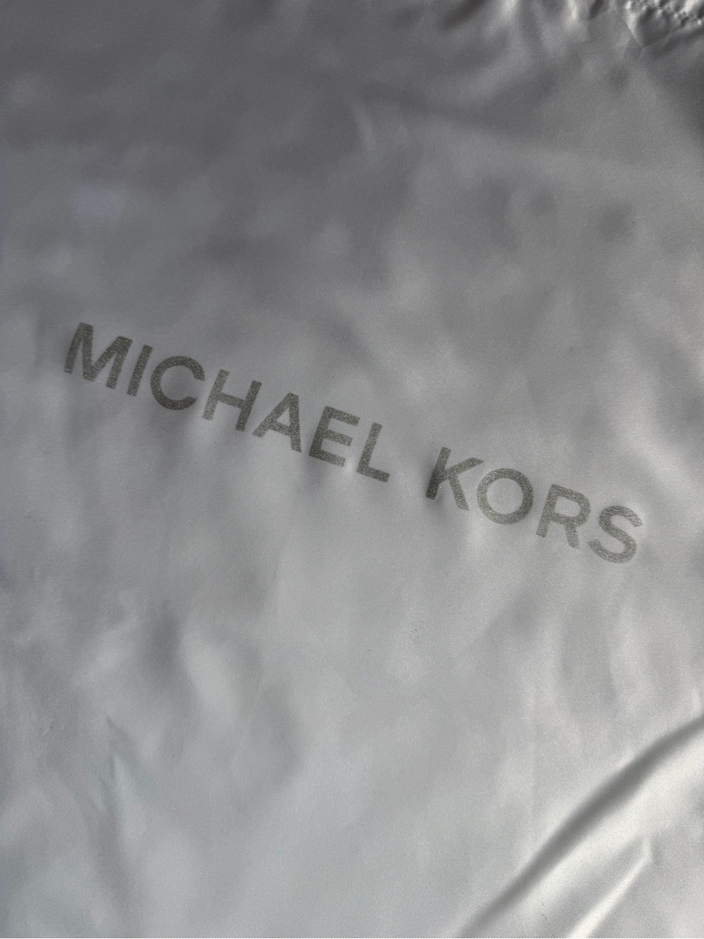 Michael Kors White Silver Drawstring Dust Bag 19"x19" Square Purse Shoes Storage - Picture 2 of 6